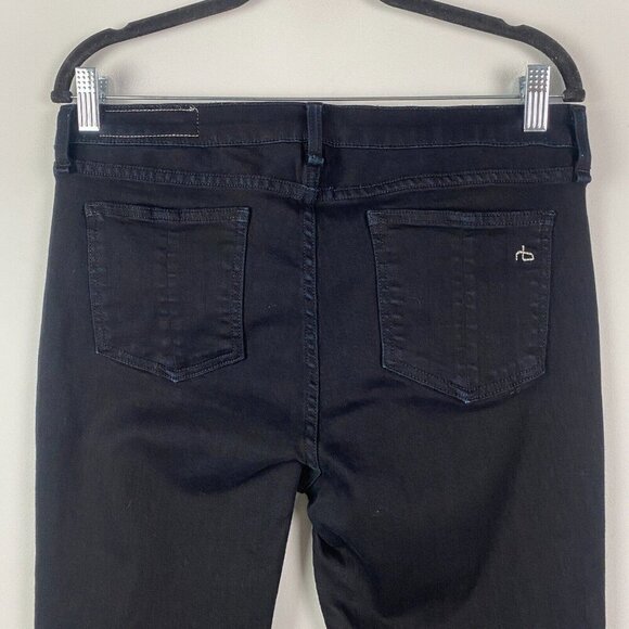 Rag & Bone High Rise Skinny Jeans in Black Coal Size 31 - Picture 6 of 12
